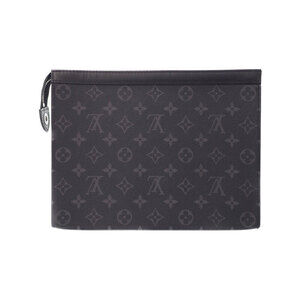 Louis Vuitton Pochette Eclipse Black Monogram Voyage Bag Shoulder
